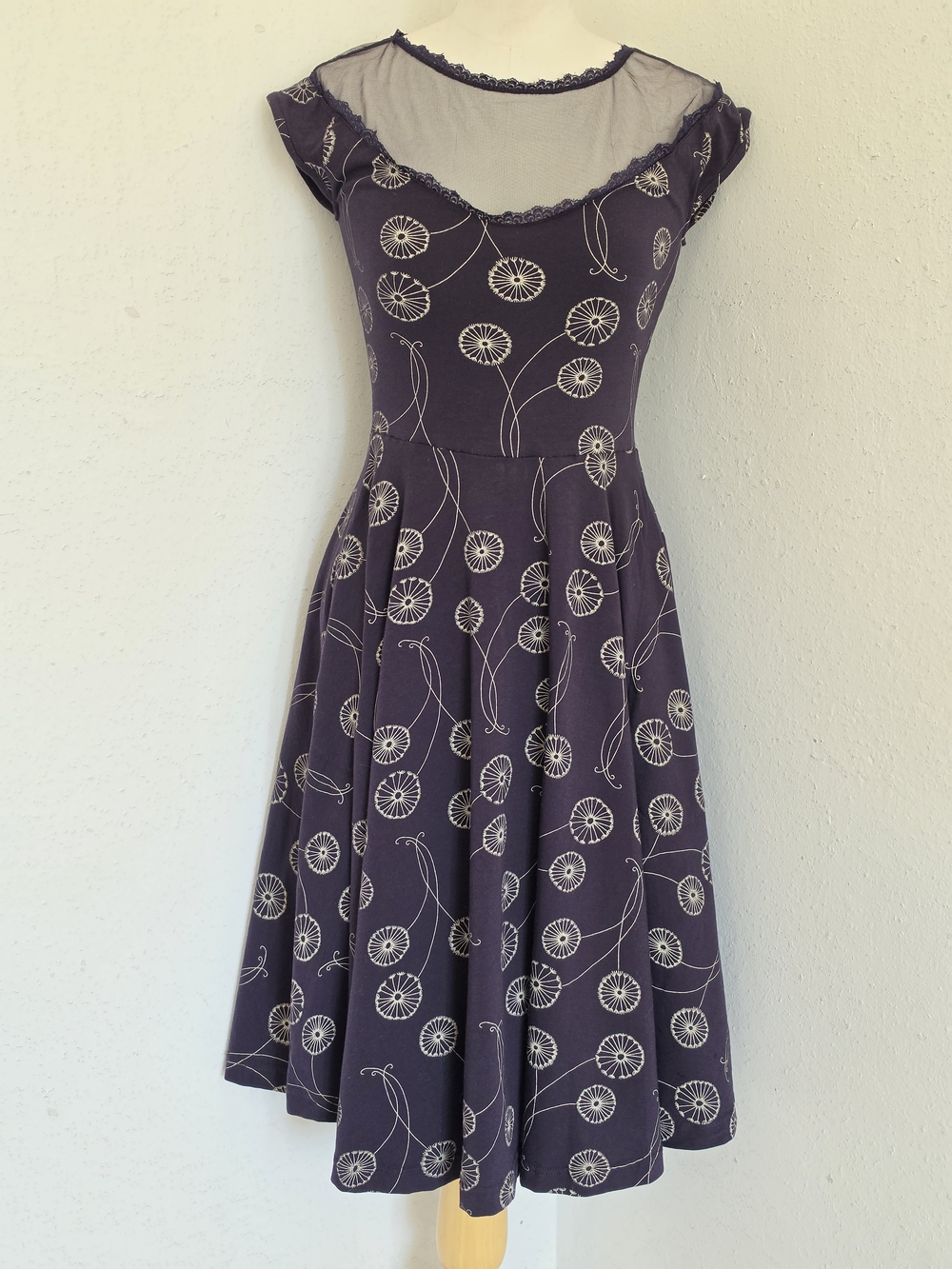 Modcloth Effie's Heart Aperitif Dress Wish Print Fit & Flare Vintage Inspired XS